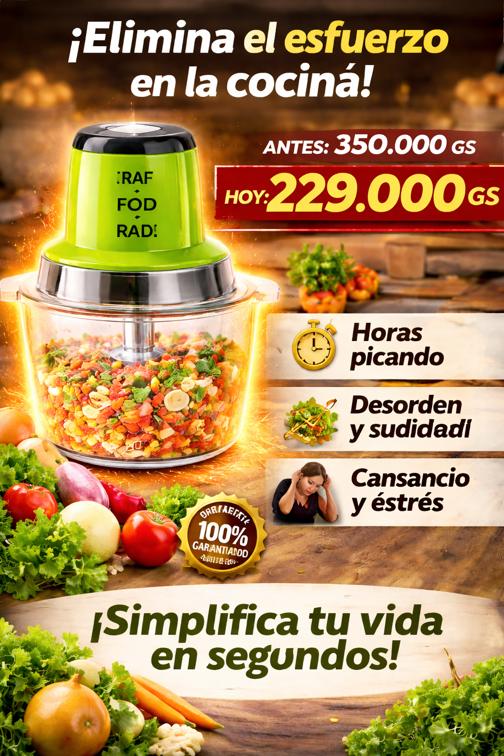 ✅ [Original] Multiprocesador Pro de carne y verduras, cocina en segundos para toda tu familia